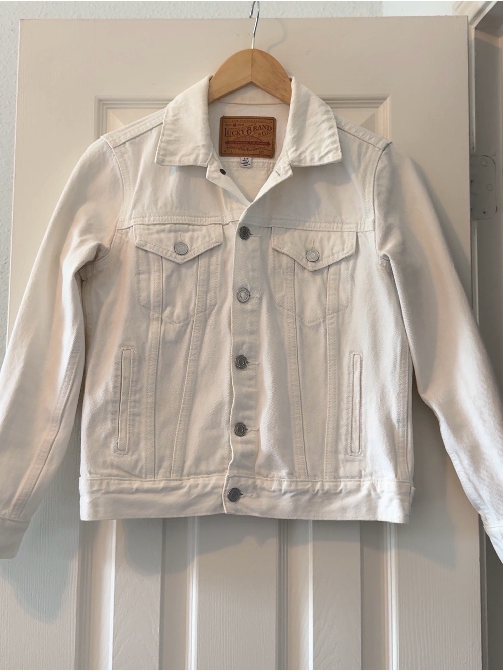 Lucky Brand White Denim Trucker Jacket